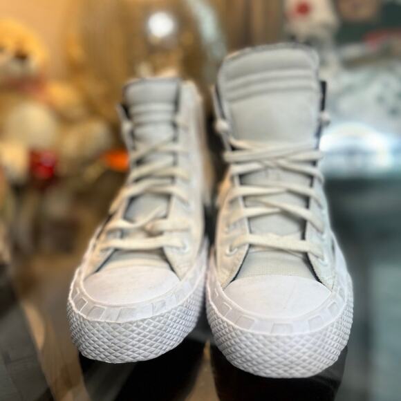 Blk/Wht Converse UNT1TL3D 'Script Print - Classic Hi-Top Women's 5 - Picture 3 of 7